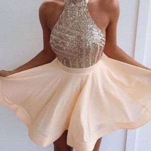 stunning rose gold dress